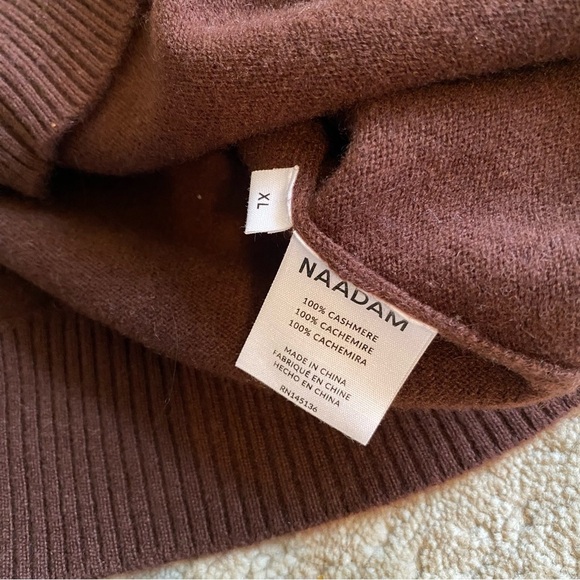 NAADAM Walnut Brown Cashmere Cropped Knit Sleeveless Sweater Tank: XL - Picture 6 of 6
